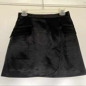 NWOT Theyskens’ Theory black wrap mini skirt size 4